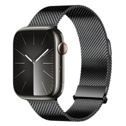 Viedpulksteņa siksniņa Apple Strap MILANESE stainless for Apple Watch 42 / 44 / 45 mm Black