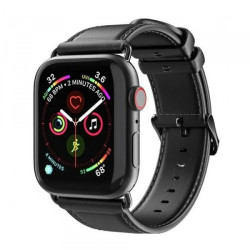 Viedpulksteņa siksniņa Apple Leather strap for Apple Watch 42 / 44 / 45 / 49 mm Black