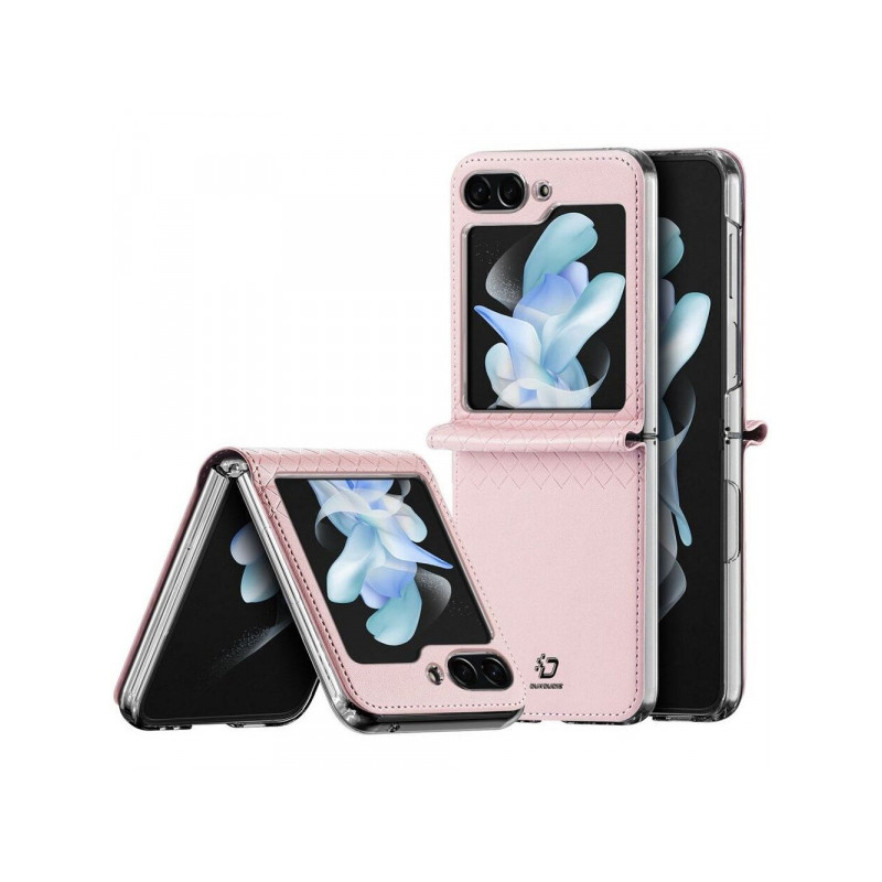 Viedtālruņa aizmugurējais vāciņš Samsung Galaxy Z Flip 5 5G Bril Leather Rozā