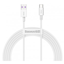 Kabelis Cable USB - USB TypeC 66W 6A 2m Balta
