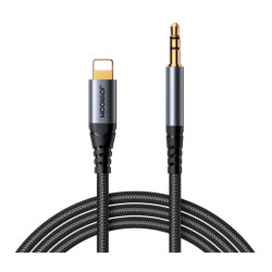 Audio kabelis Audio Cable SY-A06 3.5 mm / Lightning cable 1.2 m Melna