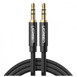 Audio kabelis Audio cable 3.5mm AUX Melna