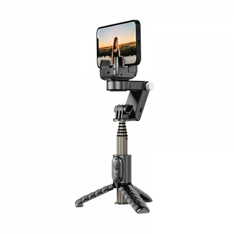 Pašportretu kāts/statīvs Selfie Stick with Stabilization, Tripod Function and Auto Tracking Wi-SE006 Melna
