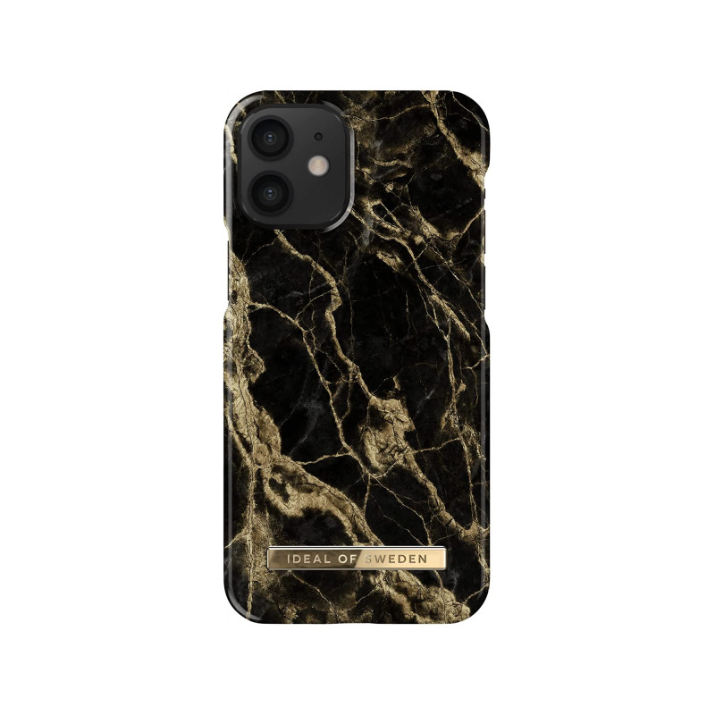 Viedtālruņa aizmugurējais vāciņš Apple iPhone 12 Pro Golden Smoke Marble Melna, Zelta, Ar Dizainu