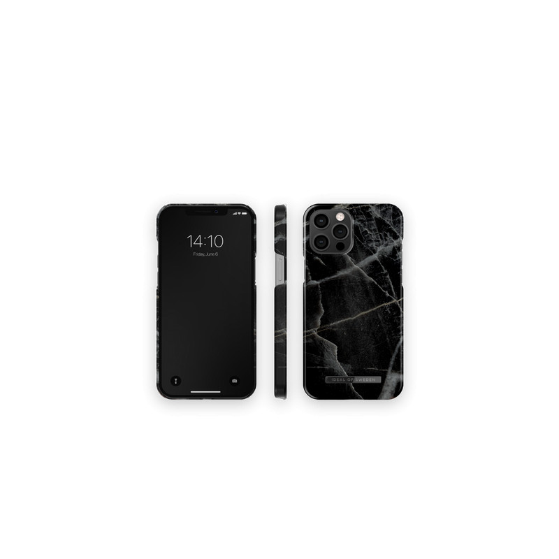 Viedtālruņa aizmugurējais vāciņš Apple iPhone 12 Pro Max Black Thunder Marble Melna, Pelēka, Ar Dizainu