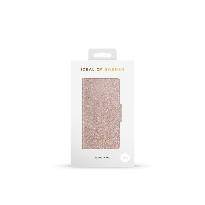Viedtālruņa atveramais maciņš Apple iPhone 13 Lotus Snake Rozā