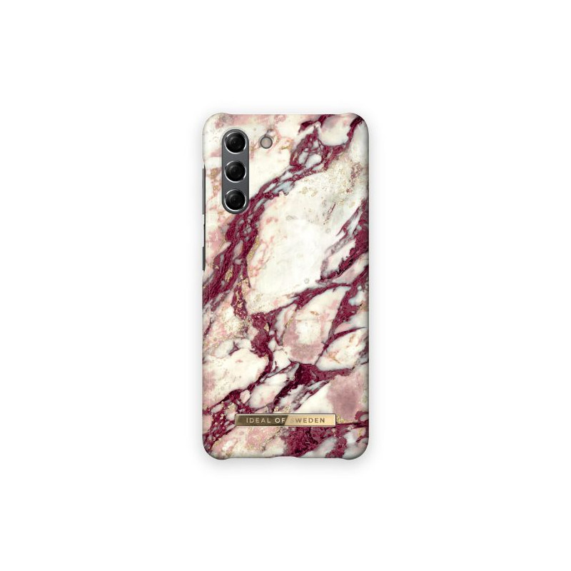 Viedtālruņa aizmugurējais vāciņš Samsung Galaxy S21 Calacatta Ruby Marble Sarkana, Balta