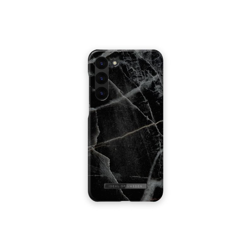 Viedtālruņa aizmugurējais vāciņš Samsung Galaxy S23 Black Thunder Marble Black, Grey, With Design