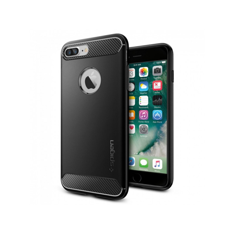 Nutitelefoni tagakaas Õun iPhone 7 Plus / 8 Plus Vastupidav soomus Must