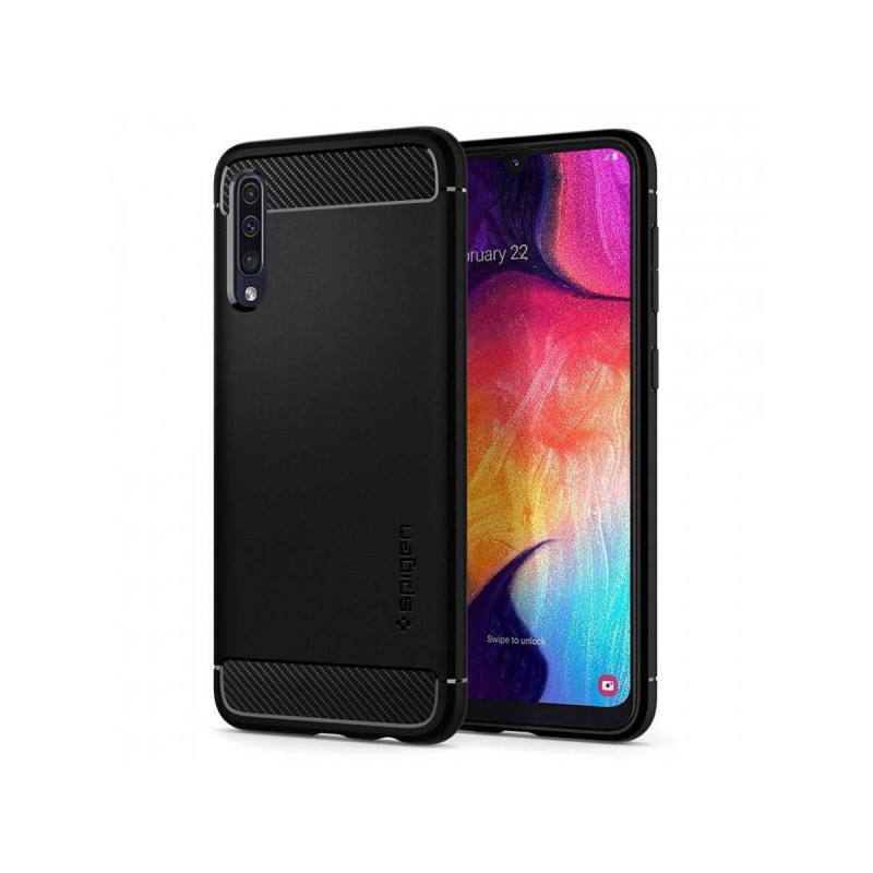 Viedtālruņa aizmugurējais vāciņš Samsung Galaxy A30S / A50 / A50S Rugged Armor Melna