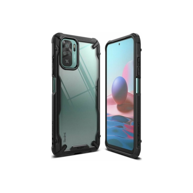 Viedtālruņa aizmugurējais vāciņš Xiaomi Redmi Note 10/10S Fusion X Black, Transparent