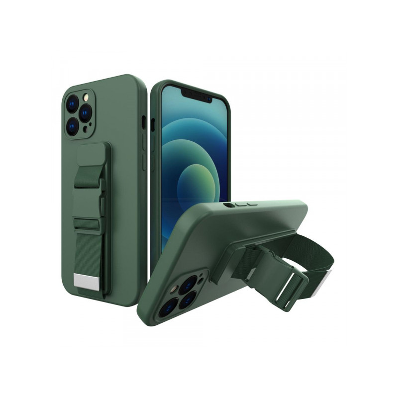 Viedtālruņa aizmugurējais vāciņš Apple iPhone 7 / 8 / SE 20 / SE 22 Rope Case Gel Tumši zaļa