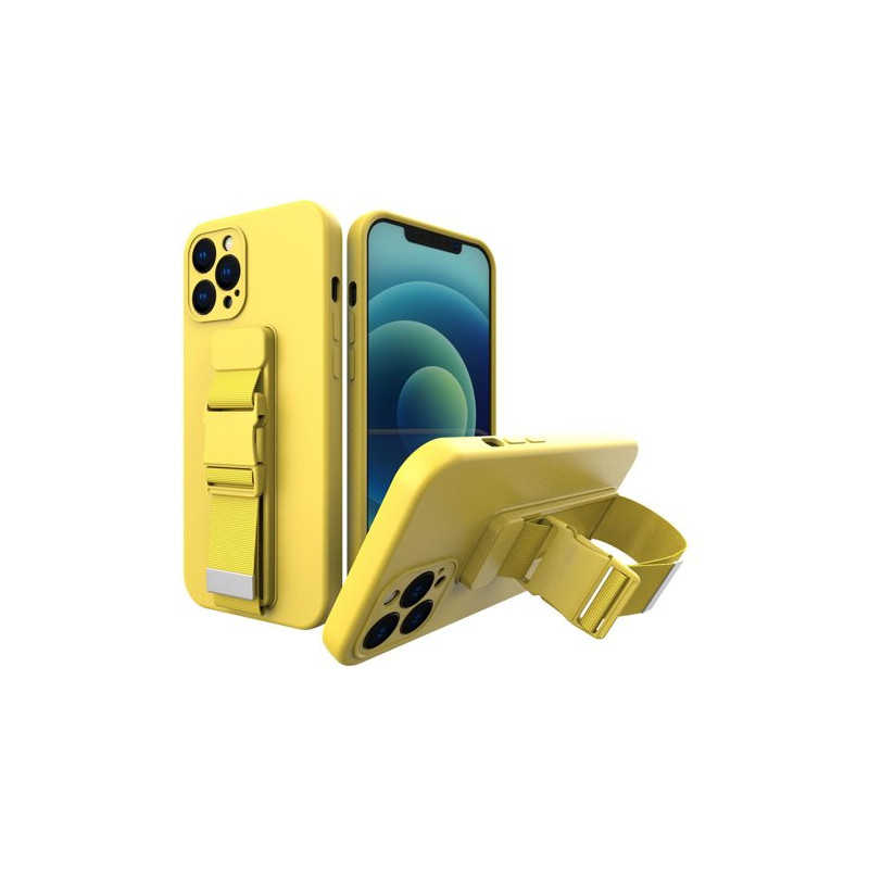 Viedtālruņa aizmugurējais vāciņš Samsung Galaxy A12 Rope Case Gel Dzeltena