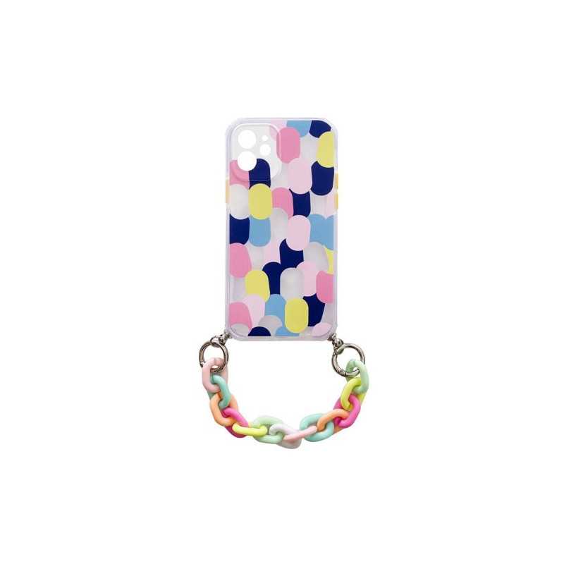Viedtālruņa aizmugurējais vāciņš Apple iPhone 13 Pro Max Color Chain Caurspīdīga, Ar Dizainu