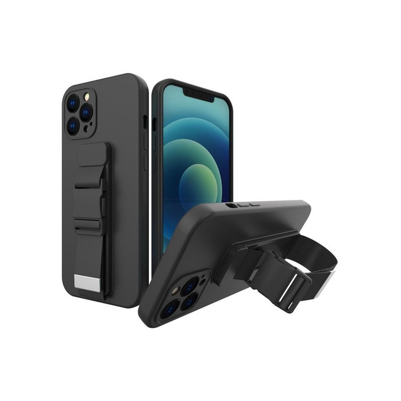 Viedtālruņa aizmugurējais vāciņš Samsung Galaxy S21 FE Rope Case Gel Black