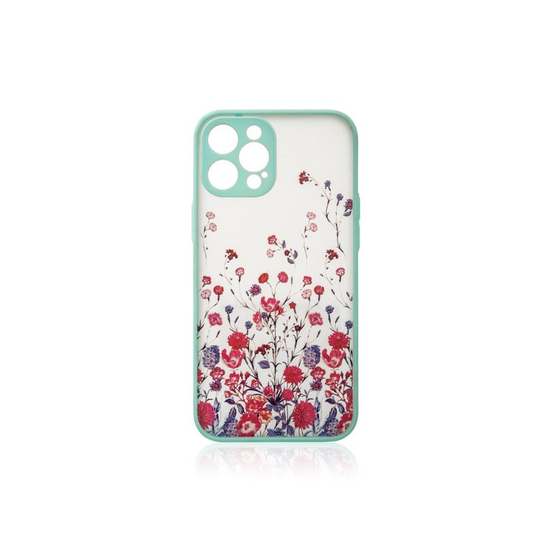 Viedtālruņa aizmugurējais vāciņš Apple iPhone 13 Pro Max Design Case flower Zila
