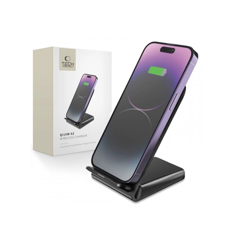 Bezvadu lādētājs 15W inductive charger Melna