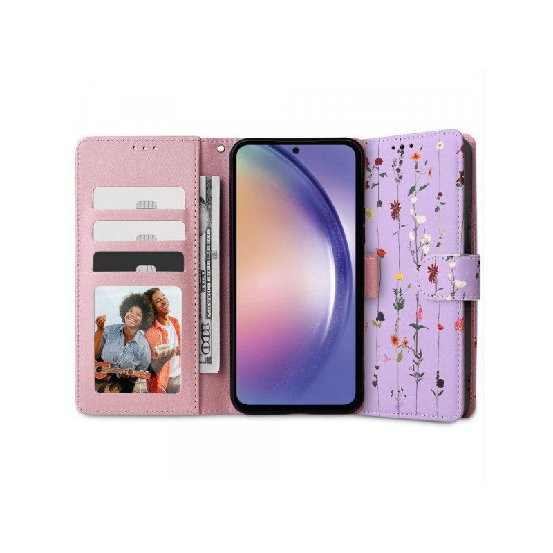 Viedtālruņa atveramais maciņš Samsung Galaxy A14 5G Wallet Purpura