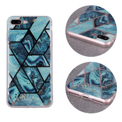 Viedtālruņa aizmugurējais vāciņš Apple iPhone XR Geometric Marmur Dark Blue, With Design