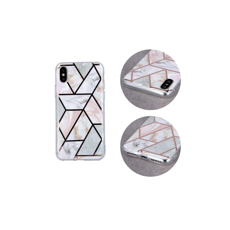 Viedtālruņa aizmugurējais vāciņš Samsung Galaxy S21 Plus Geometric Marmur Rozā, Ar Dizainu