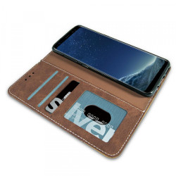 Viedtālruņa atveramais maciņš Apple iPhone X/XS Suede Brown