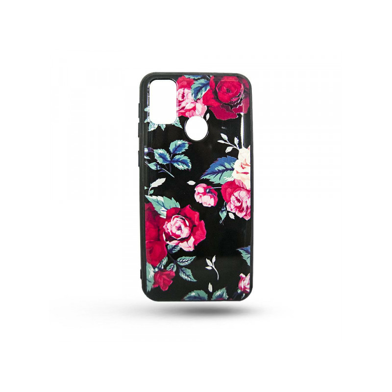 Viedtālruņa aizmugurējais vāciņš Samsung Galaxy S21 Plus Flowers 3D Melna, Ar Dizainu