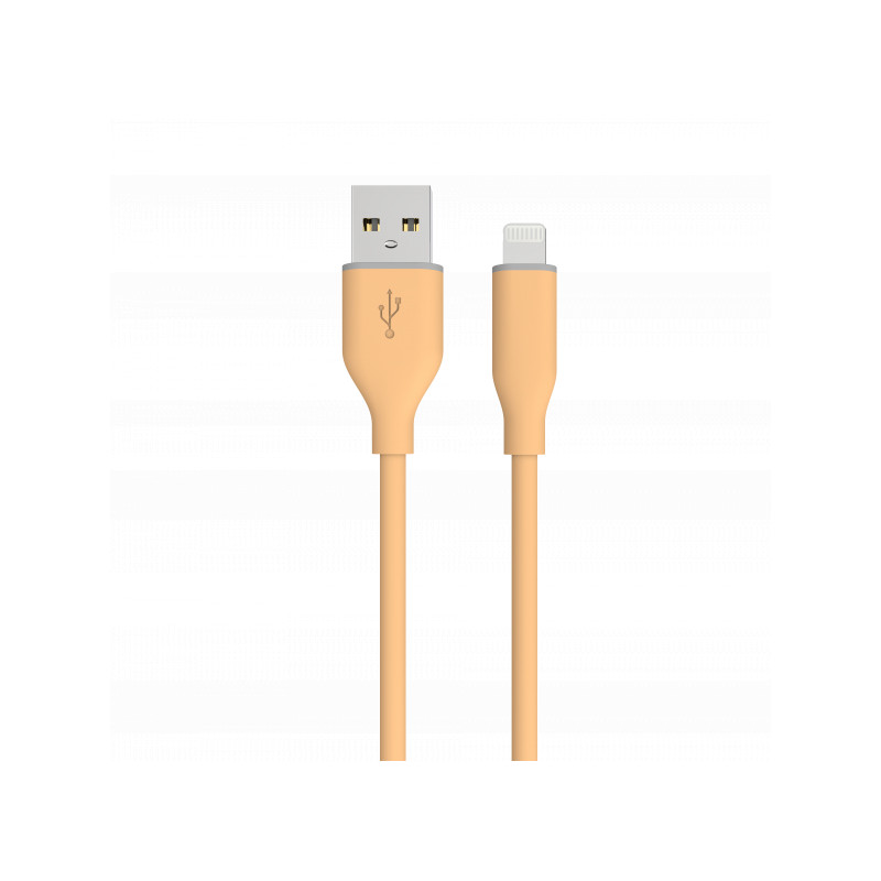 Kabelis Unravel Silicon USB-A to Lightning Oranža