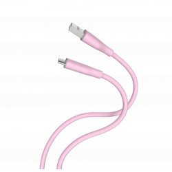 Kabelis Unravel Silicon USB-A to Micro USB Rozā