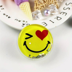 Viedtālruņa pirkstu turētājs ZJ-05 Smile Dzeltena, Ar Dizainu