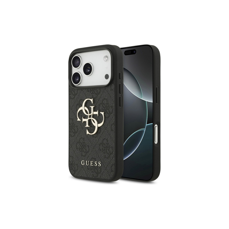 Viedtālruņa aizmugurējais vāciņš Apple iPhone 17 Pro Big Metal Logo Melna