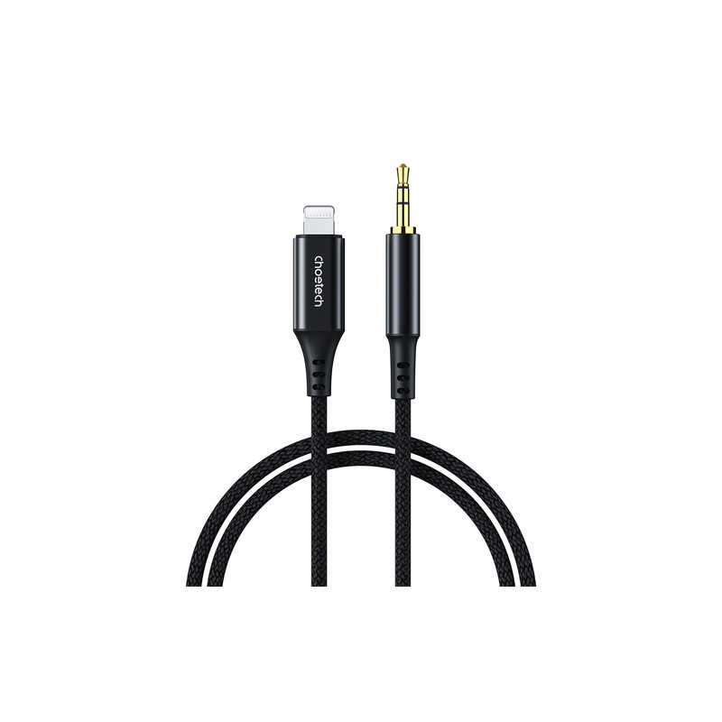 Audio kabelis Apple Lightning Aux 3.5mm AUX009 Melna