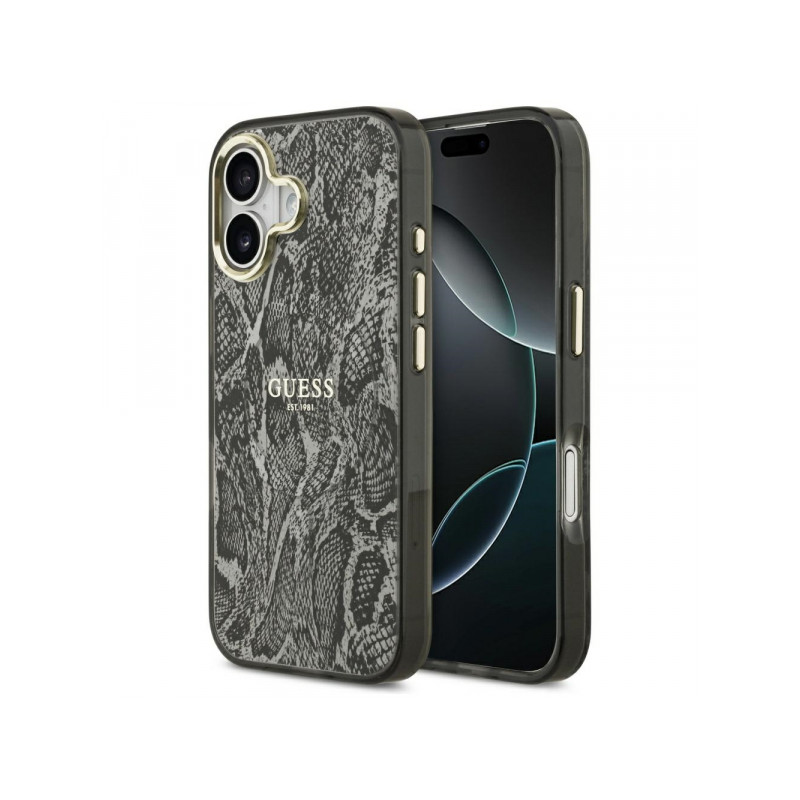 Viedtālruņa aizmugurējais vāciņš Apple iPhone 17 Python Pattern mag Black