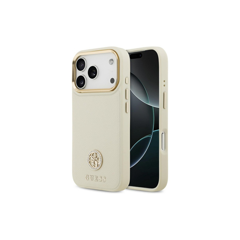 Viedtālruņa aizmugurējais vāciņš Apple iPhone 17 Pro Logo Strass 4G Bēša