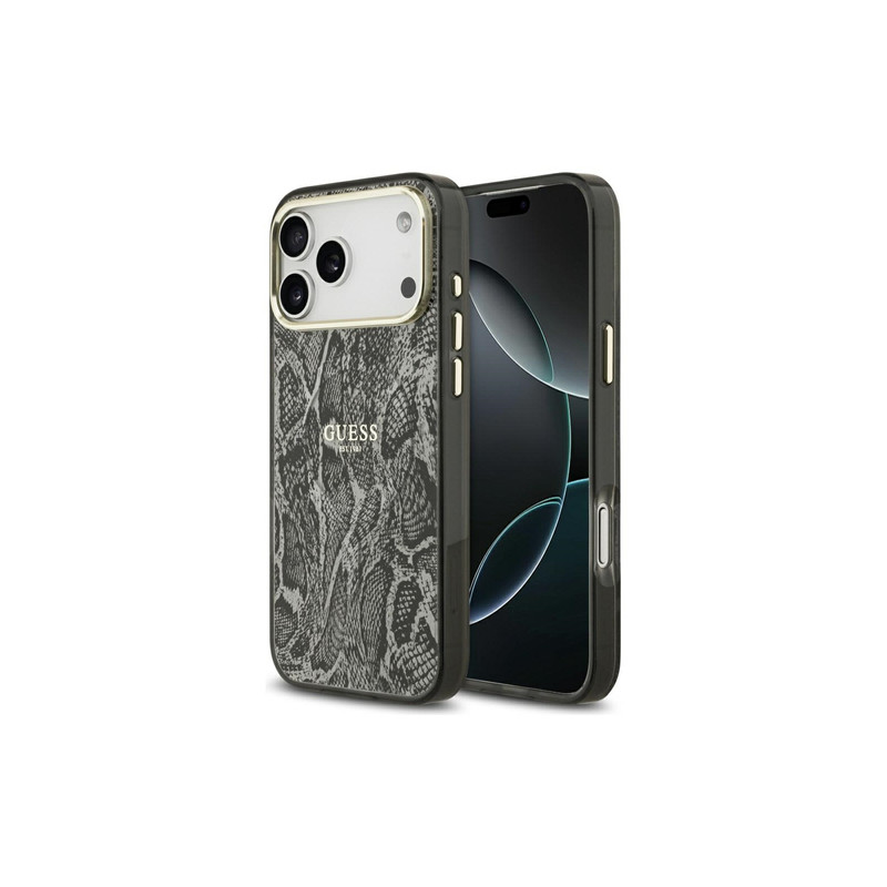 Viedtālruņa aizmugurējais vāciņš Apple iPhone 17 Pro Max Python Pattern mag Black