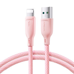 Kabelis Multi Color USB-A / Lightning 3A cable 1m S-A34 Rozā