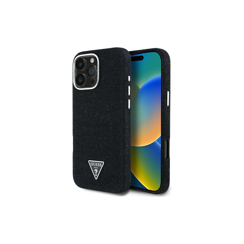 Viedtālruņa aizmugurējais vāciņš Apple iPhone 16 Pro Max Triangle Logo Mag Melna