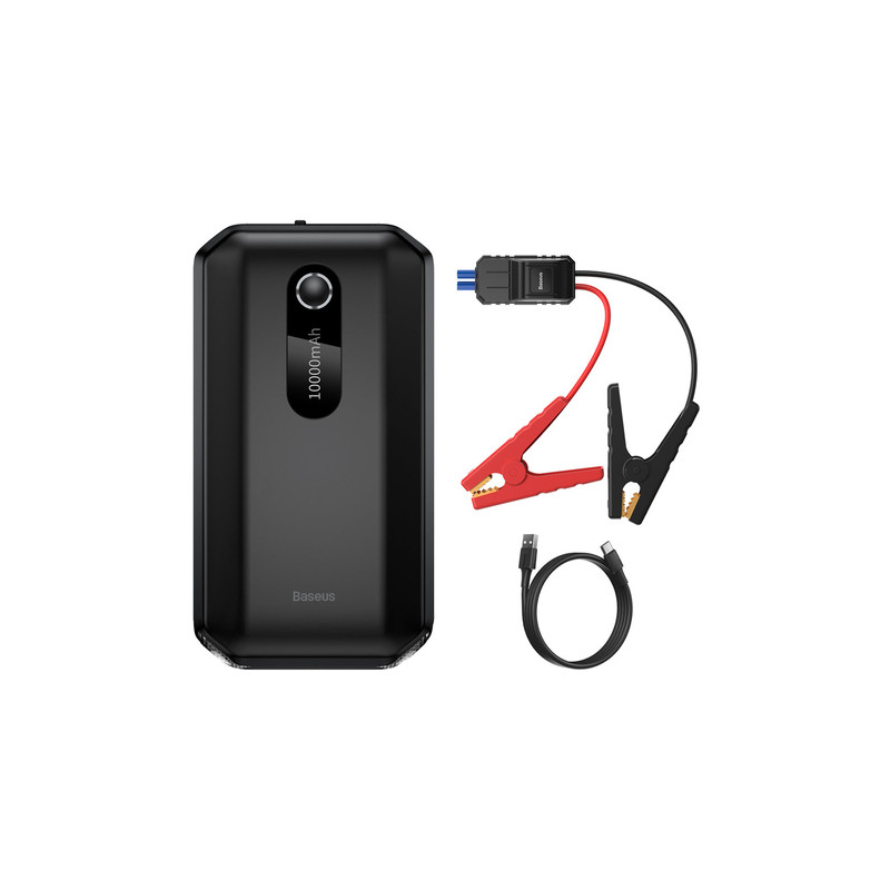 Väline aku Akupanga käivitusabi 10000mAh 12V (1000A / 500A) akupank + krokodillklambrid mustad (CGNL020101) Must