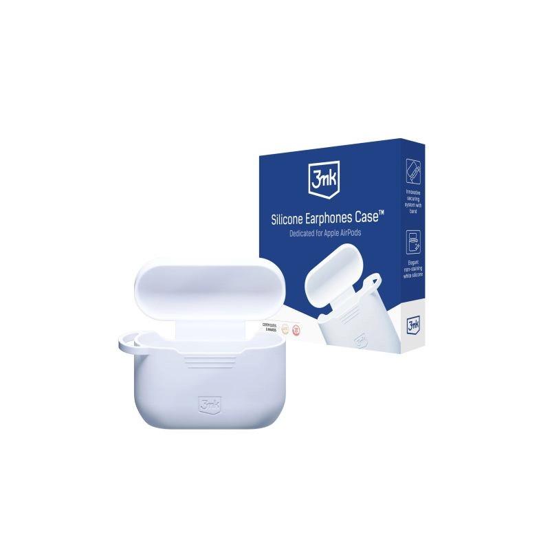 Bezvadu austiņu apvalks Apple Silicone case Balta