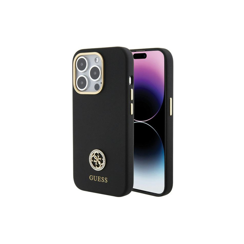 Viedtālruņa aizmugurējais vāciņš Apple iPhone 15 Pro Logo Strass 4G Melna