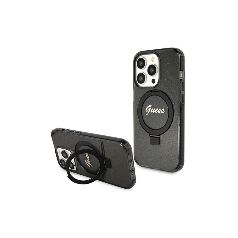 Viedtālruņa aizmugurējais vāciņš Apple iPhone 13 Pro Max Ring stand Black