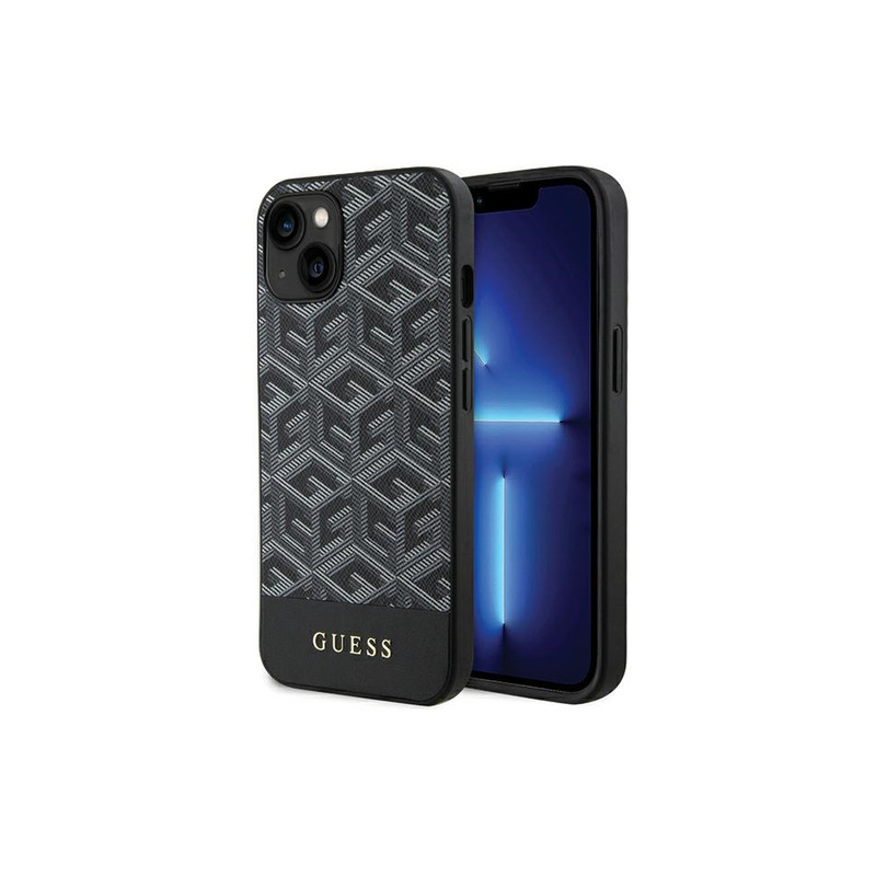 Viedtālruņa aizmugurējais vāciņš Apple Iphone 15 Gcube stripes Mag Melna