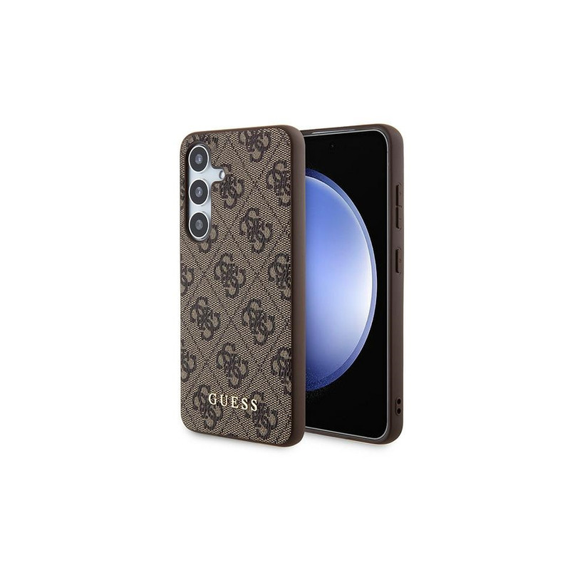 Viedtālruņa aizmugurējais vāciņš Samsung Galaxy S24 4G Metal Logo Brūna