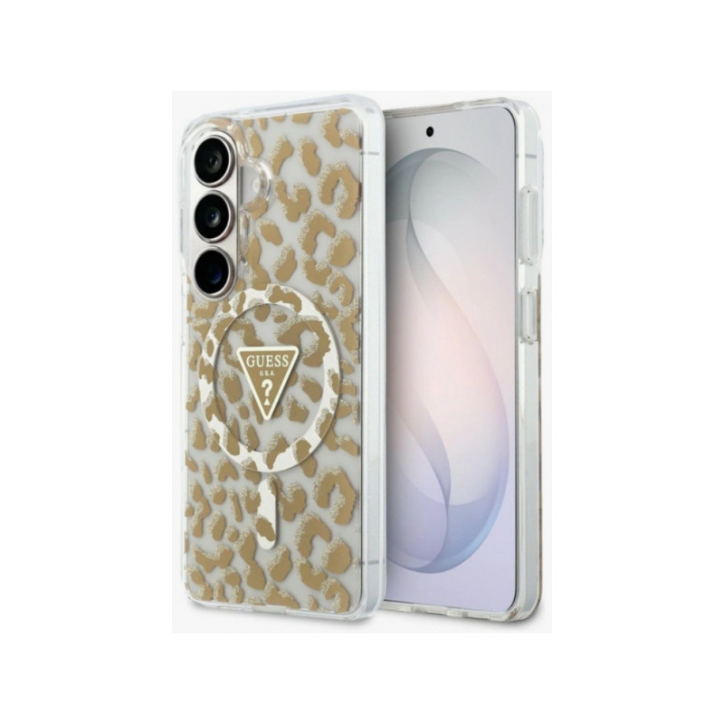 Nutitelefoni tagakaas Samsung Galaxy S26 Leopard Print Triangle MagSafe Pruun, Läbipaistev