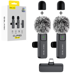 Bezvadu mikrofoni Microphones x 2 MK-01 USB-C Melna