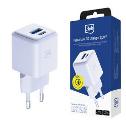 Strāvas adapteris Charger 20W GaN PD USB-C / A Balta