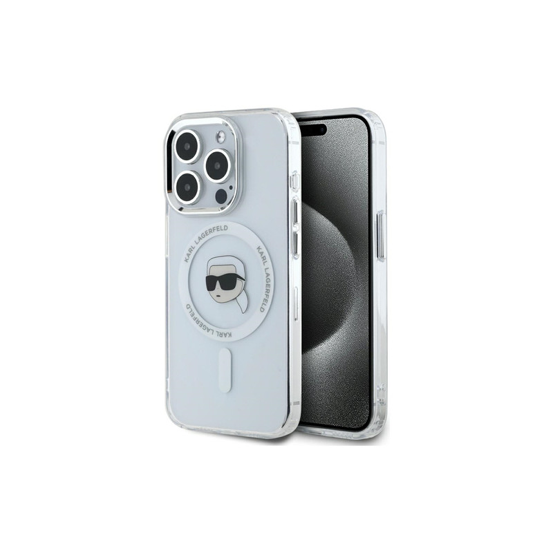 Viedtālruņa aizmugurējais vāciņš Apple iPhone 15 Pro Metal Head Logo MagSafe Caurspīdīga