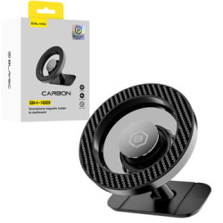 Viedtālruņa turētājs automašīnai Car holder BH-16B Carbon magnetic Magsafe Melna
