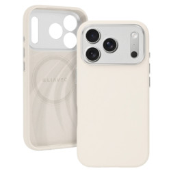 Viedtālruņa aizmugurējais vāciņš Apple iPhone 17 Pro Max Silk Shield Case Metal Frame Mag Bēša