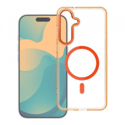 Viedtālruņa aizmugurējais vāciņš Samsung Galaxy A57 Clear Hybrid Premium Mag Oranža, Caurspīdīga