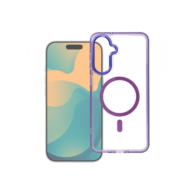 Nutitelefoni tagakaas Samsung Galaxy A37 Clear Hybrid Premium Mag Läbipaistev, Violetne